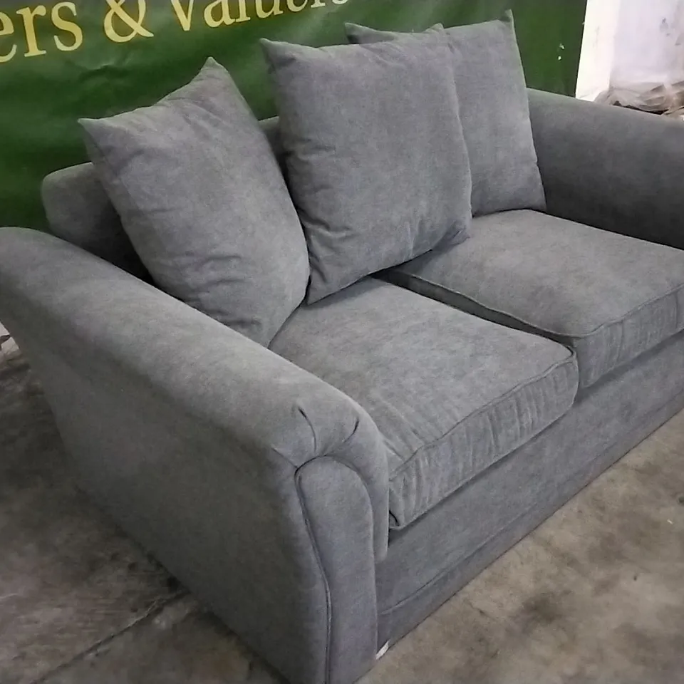 QUALITY DESIGNER GRAPHITE FABRIC 2 SEATER SOFA 