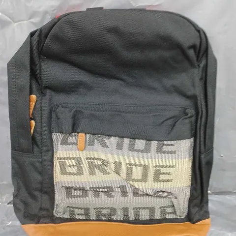 BRIDE RUCKSACK IN BLACK/BROWN WITH RED STRAPS