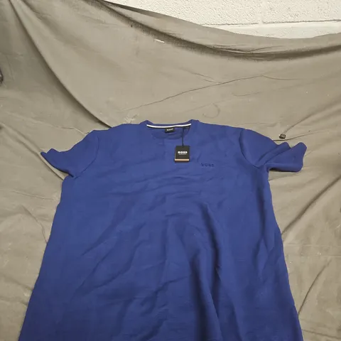 HUGO BOSS BLUE RIB T SHIRT LARGE TAGGED