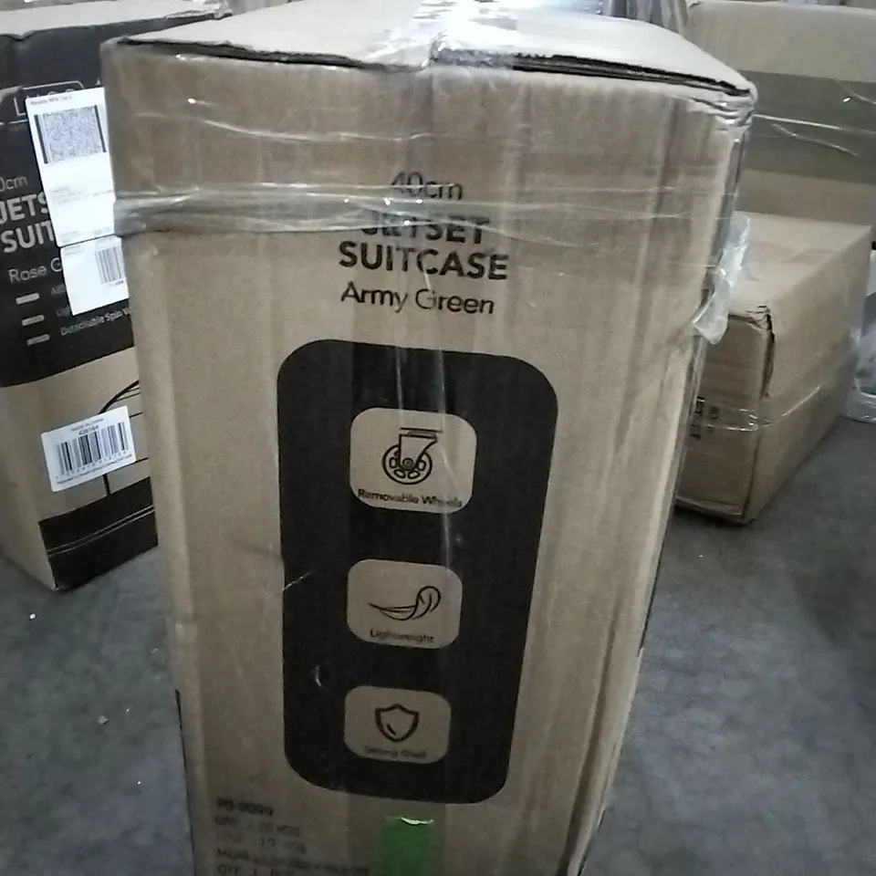 BOXED 40CM JET-SET SUITCASE ARMY GREEN