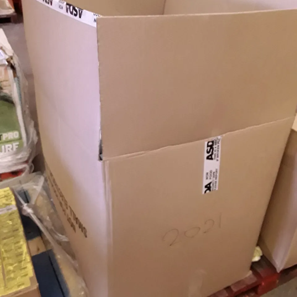 BOX OF ASSORTED ELECTRONIC PRODUCTS INCLUDING HEADPHONES, KEYBOARD & MOUSE, BIG BUTTON LANDLINE PHONE, DVD PLAYER