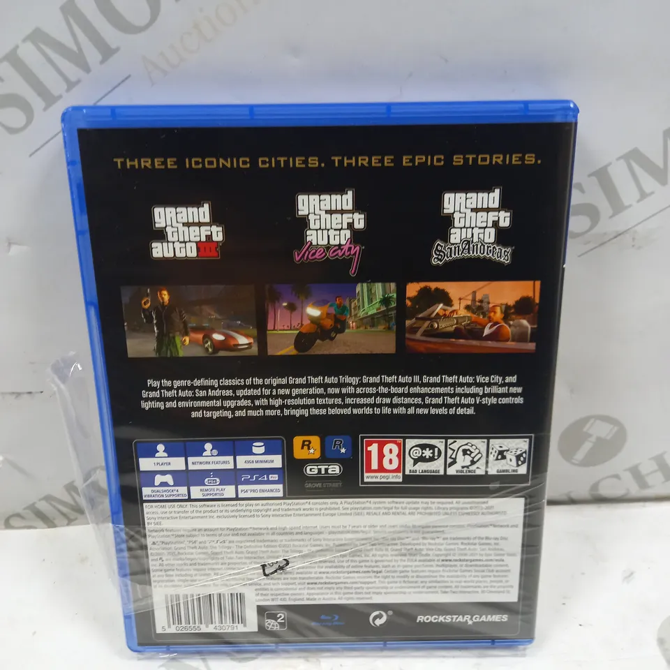 GRAND THEFT AUTO THE TRILOGY ON PS4