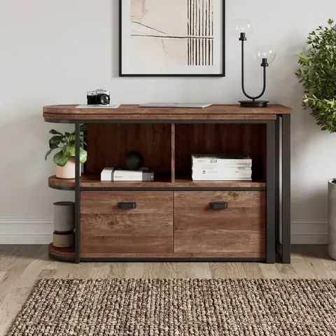 BOXED FULTON PINE SWIVEL DESK (2 BOXES)