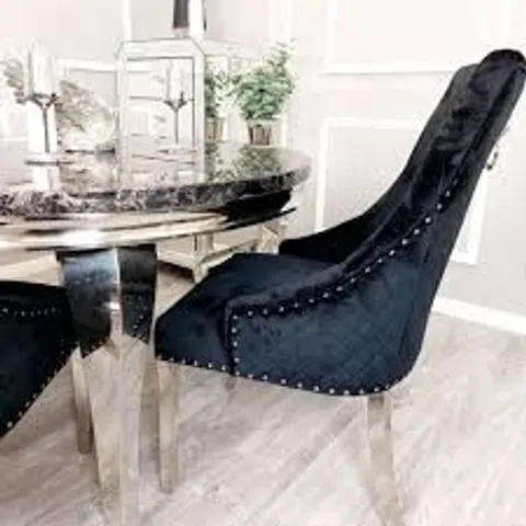 BRAND NEW HOMESDIRECT365 BENTLEY BLACK VELVET AND CHROME DINING CHAIR