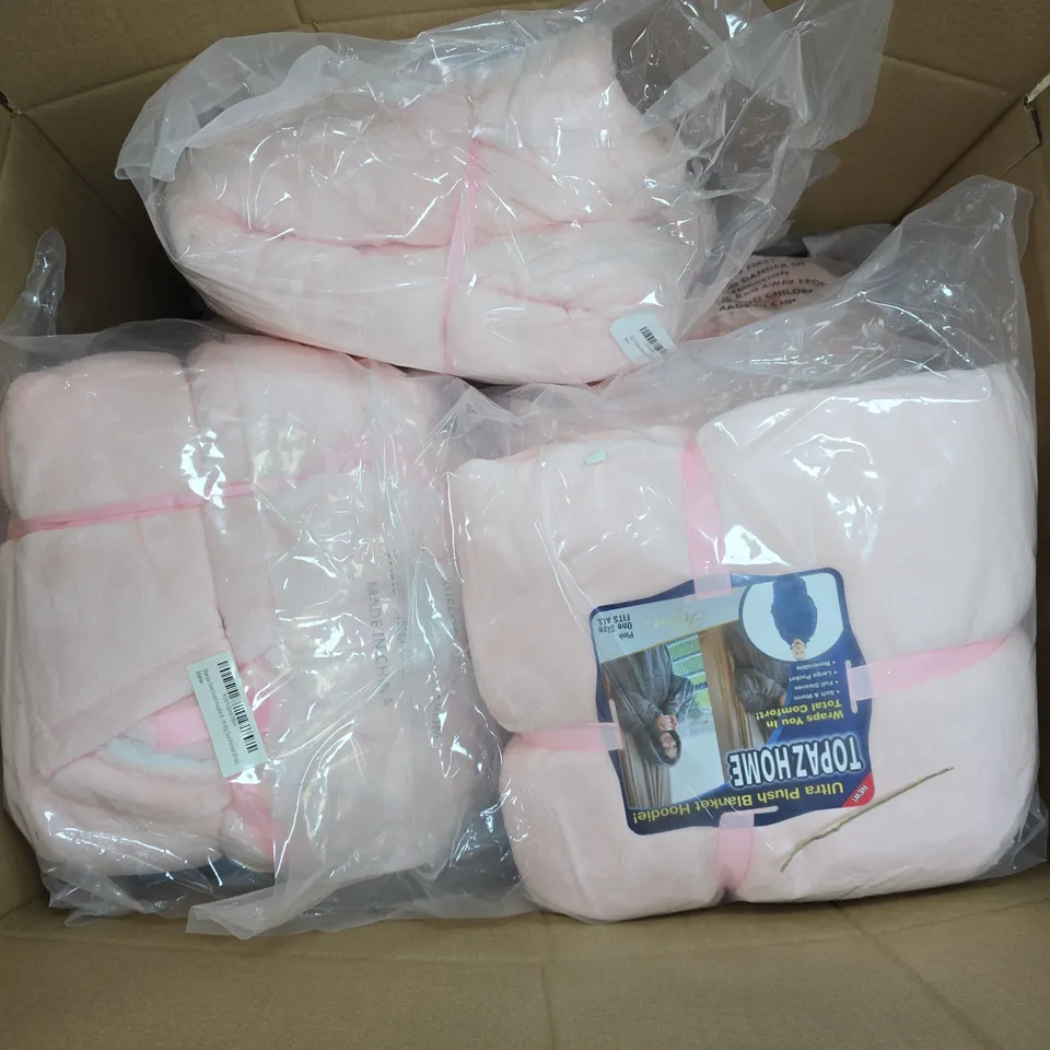 9 TOPAZ HOME ULTRA PLUSH BLANKET HOODIES – PINK