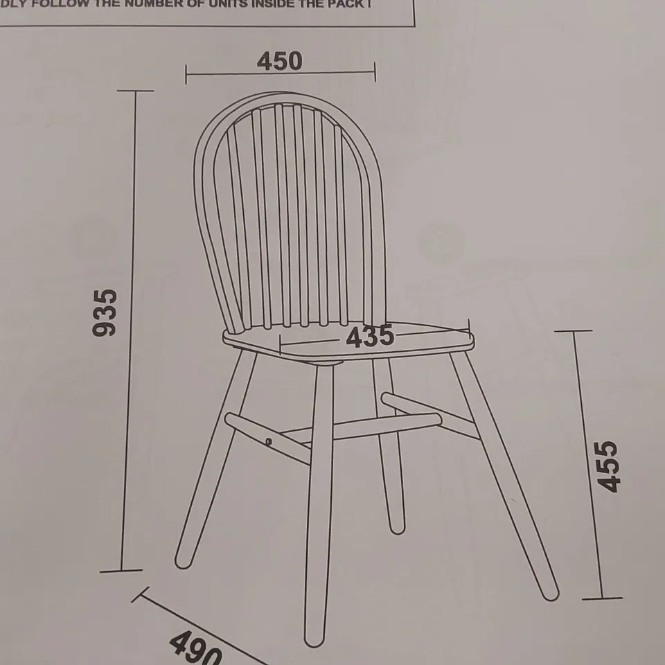 BOXED SET OF 4 RUBBERWOOD DINING CHAIR IN GREY