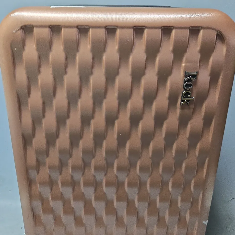 ROCK ROSE GOLD SMALL 4 WHEEL SUITCASE - HARD PLASTIC 