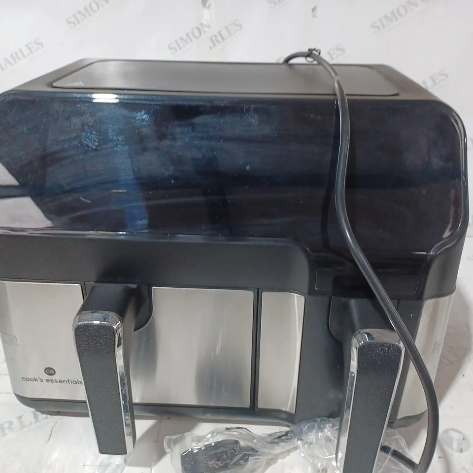 BOXED COOK'S ESSENTIALS 7.7L DUAL AIR FRYER, BLACK