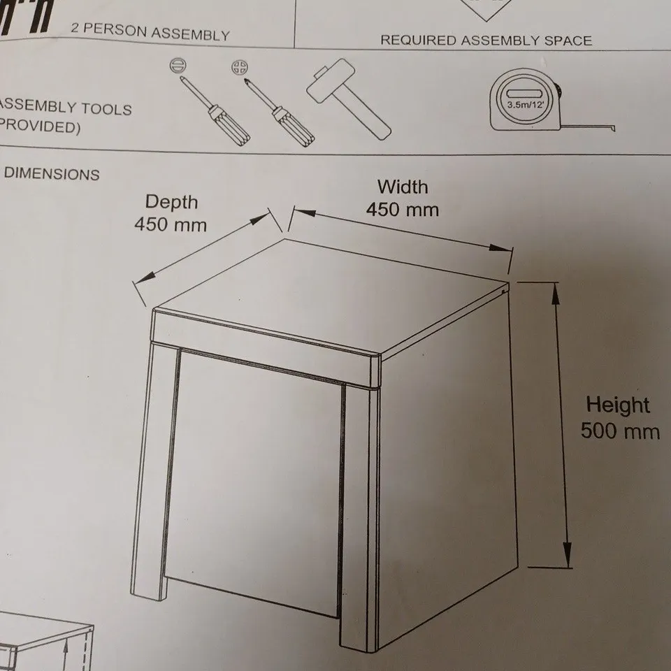 BOXED ATLANTIC GLOSS LAMP TABLE - WHITE RRP £119