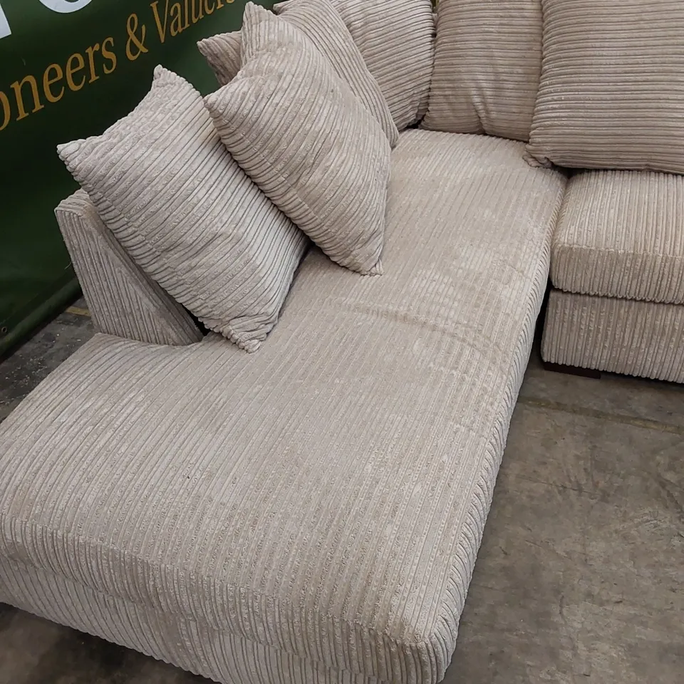 QUALITY DESIGNER AMALFI FABRIC UPHOLSTERED SCATTERBACK CORNER CHAISE SOFA 