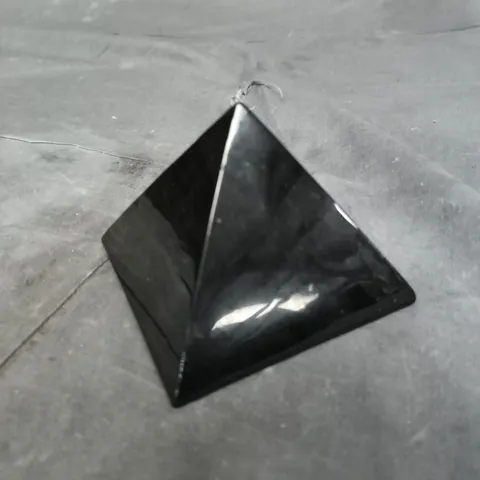 NATURAL SHUNGITE PYRAMID FIGURINE 