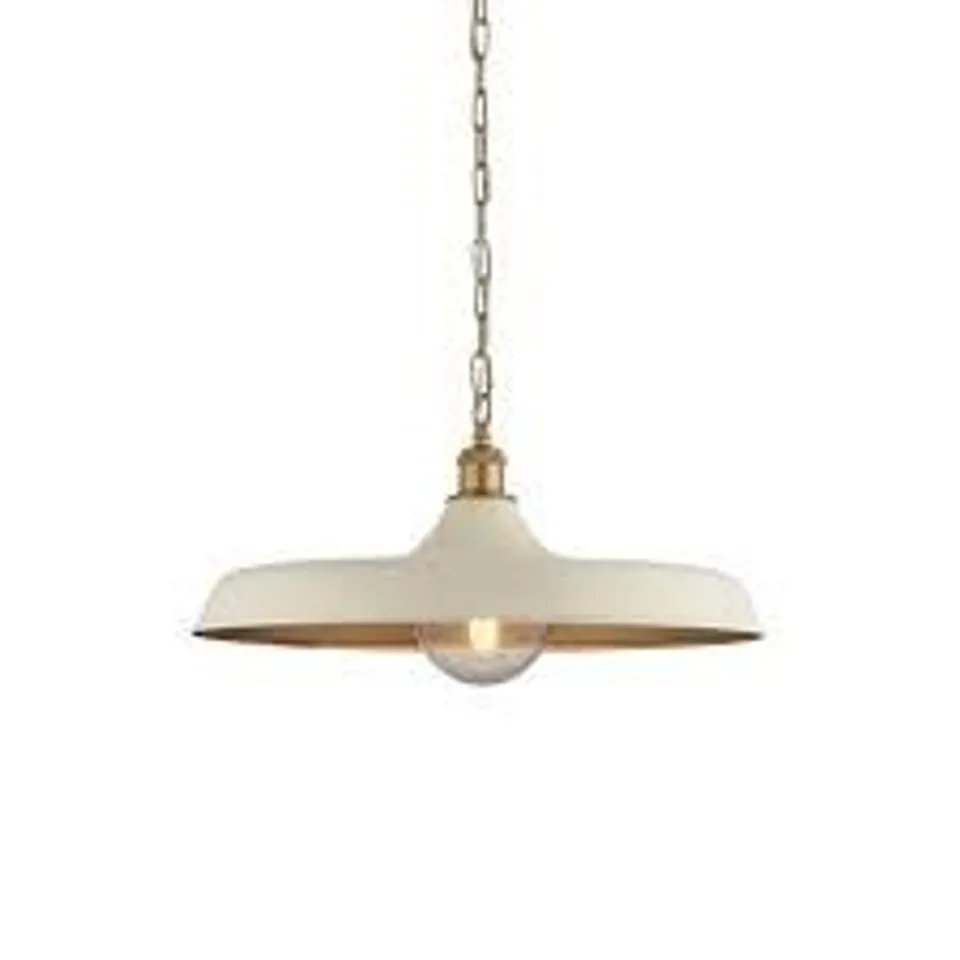 BOXED ENDON PENDANT 1 LIGHT MATT WARM WHITE AND SATIN GOLD PAINT