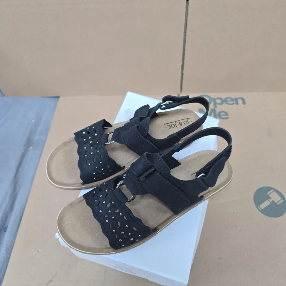 JO & JOÉ BLACK SANDALS – WOMEN'S STRAPPY SANDALS, UK 5 