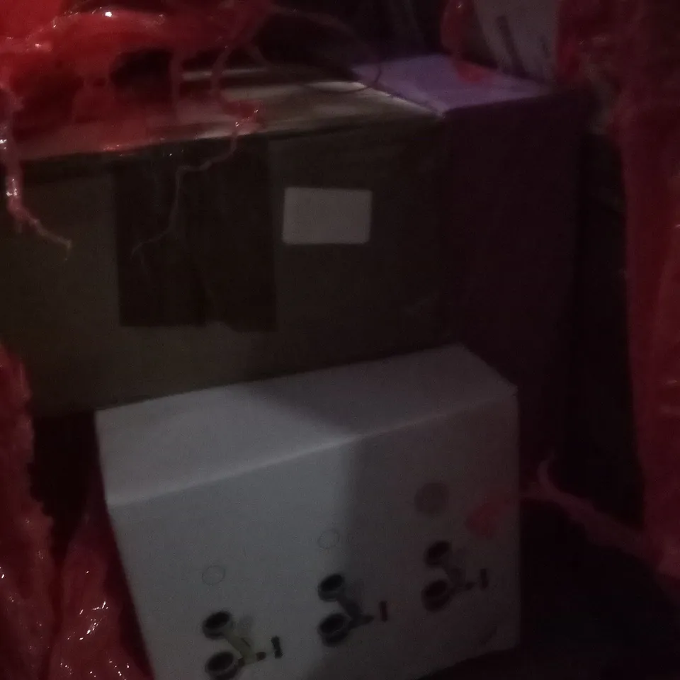 PALLET OF ASSORTED ITEMS INCLUDING OFFICE CHAIR, KIDS TRICYCLE, LED CEILING FAN