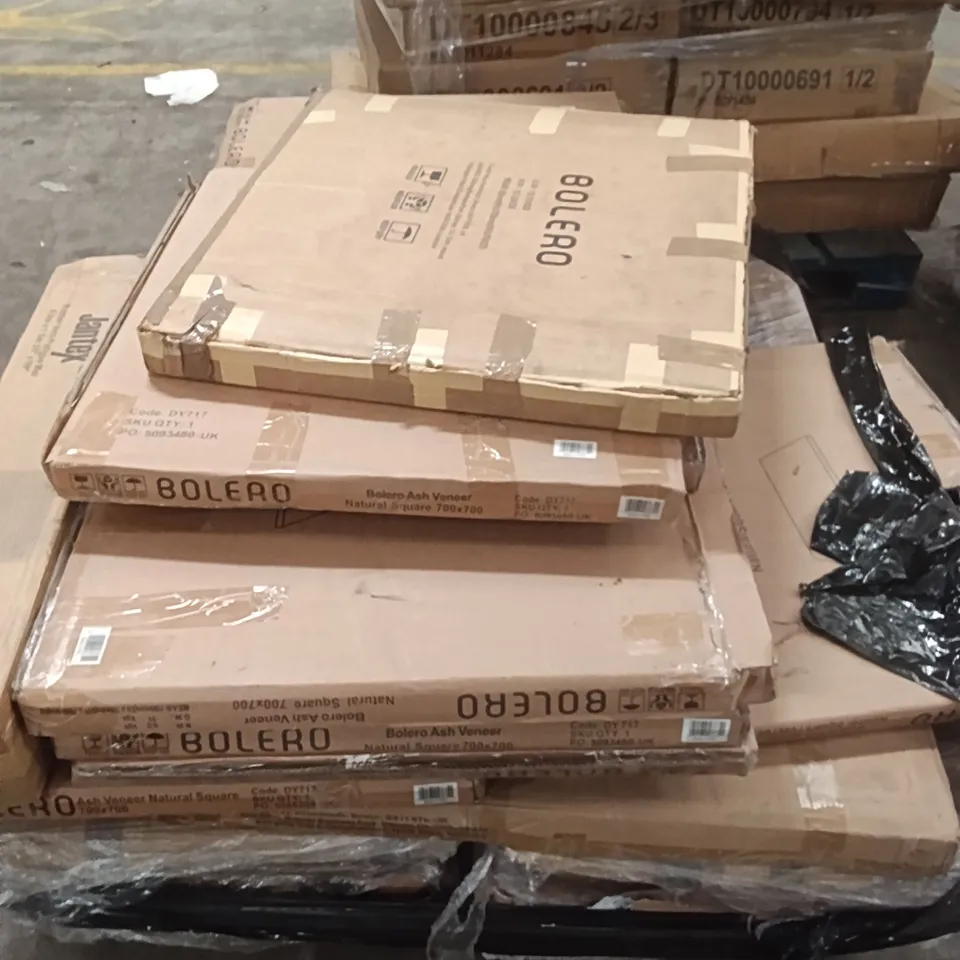 PALLET OF ASSORTED CATERING GOODS - RUBBER MAT, TABLE TOPS