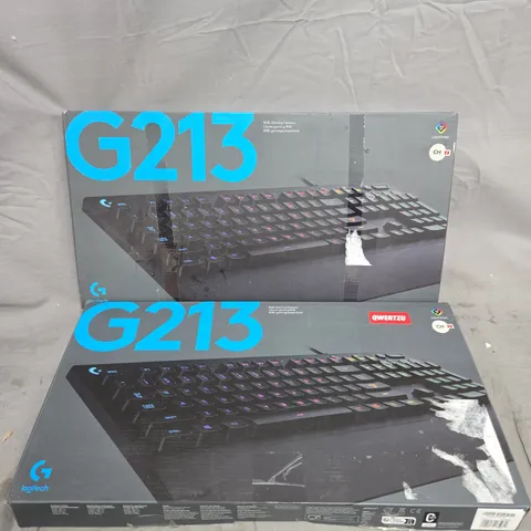 2 X BOXED LOGITECH G213 GAMING KEYBOARDS (SWISS LAYOUT)