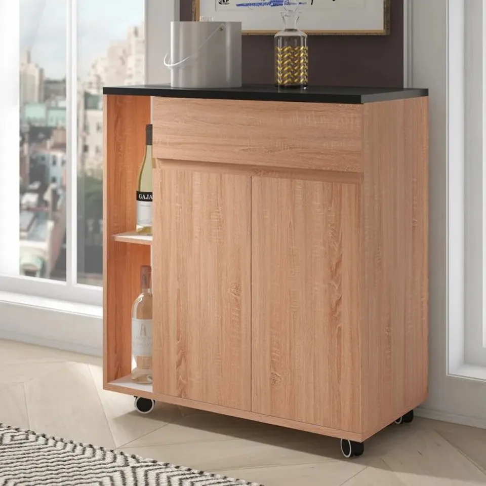 BOXED GOLDING 78CM WIDE ROLLING KITCHEN TROLLEY (1 BOX)