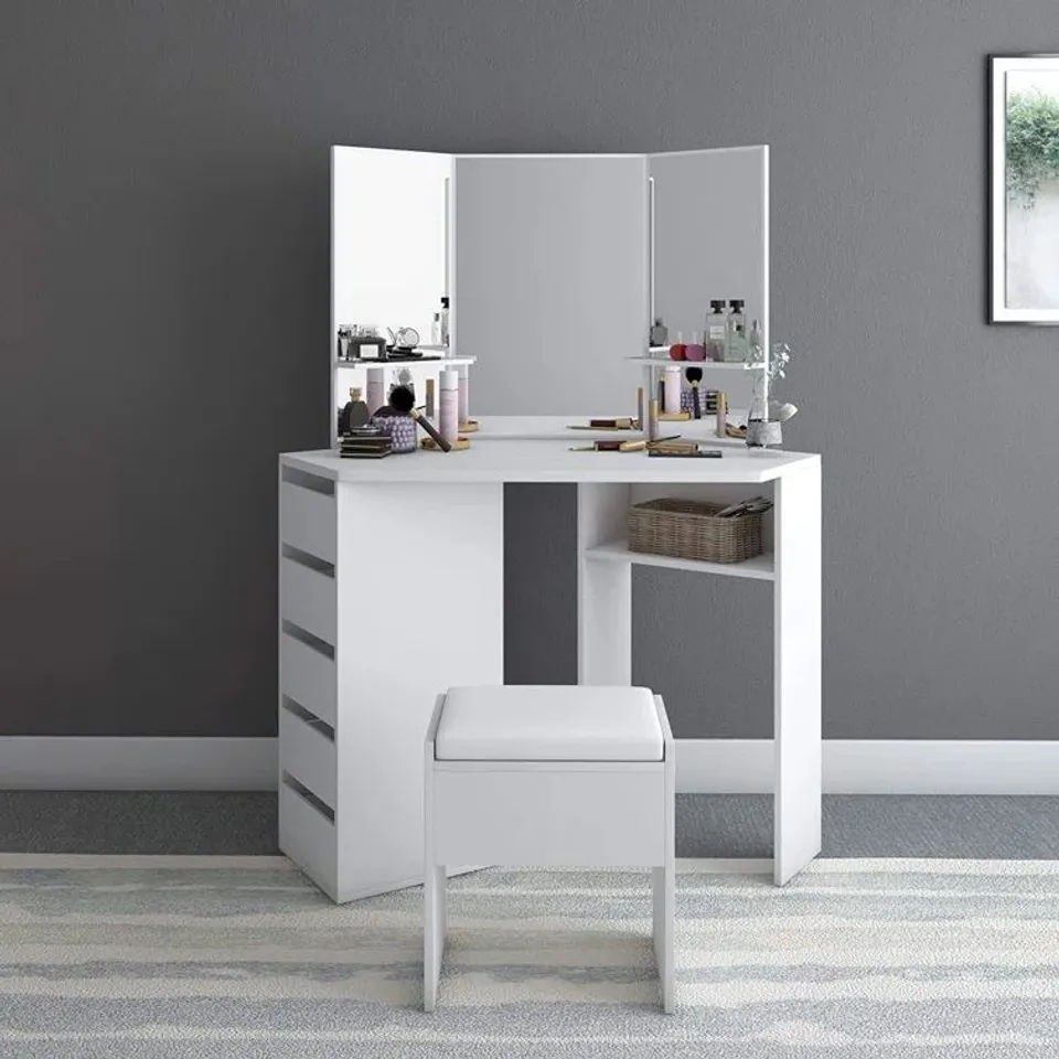 BOXED EDELEN DRESSING TABLE WITH MIRROR (2 BOXES)