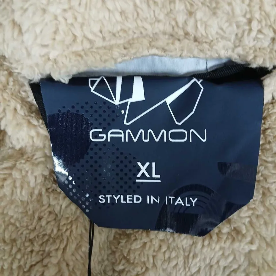 GAMMONWEAR NAVY PUFFER JACKET WITH SHEARLING LINING – XL (STYLED IN ITALY)