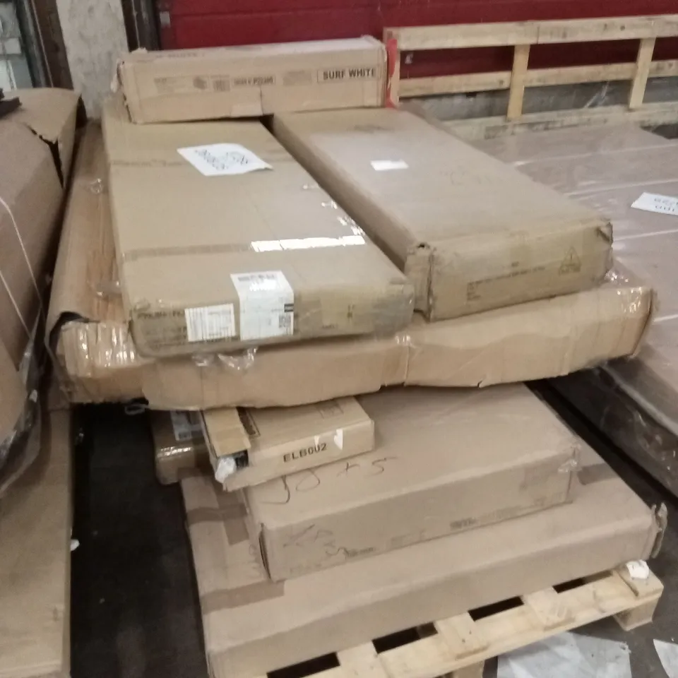 PALLET OF ASSORTED INCOMPLETE DESIGNER FURNITURE AND FURNITURE PARTS
