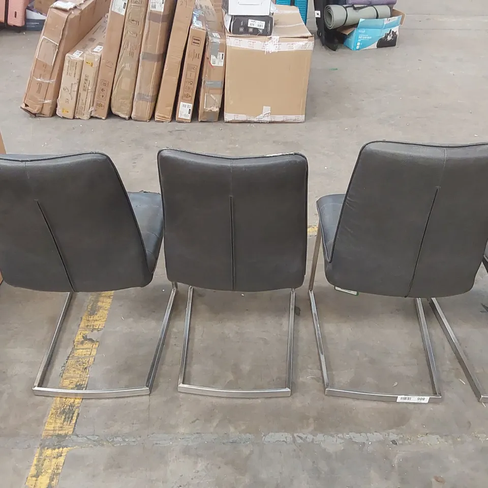 SET OF 6x DESIGNER FAUX LEATHER DINING CHAIRS 