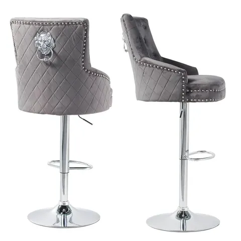 BOXED RISH SWIVEL ADJUSTABLE HEIGHT STOOL - GREY