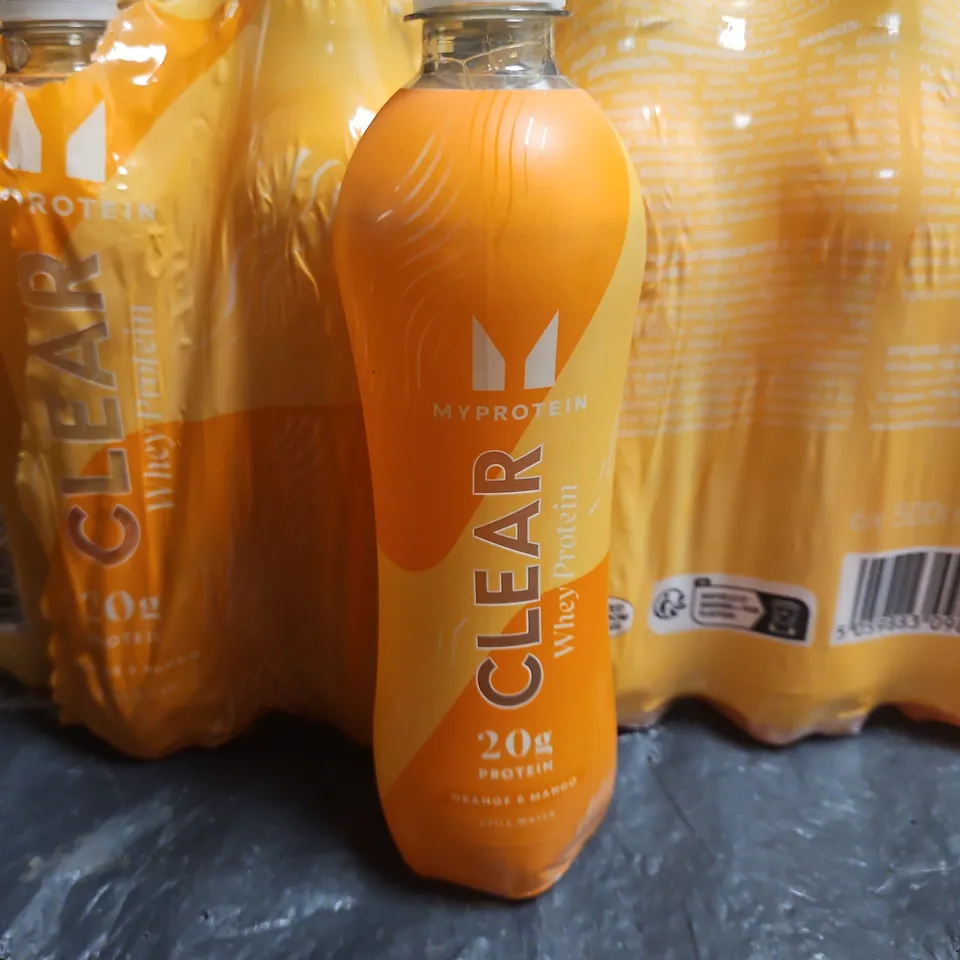 MYPROTEIN CLEAR WHEY PROTEIN WATER 12X500ML – ORANGE & MANGO