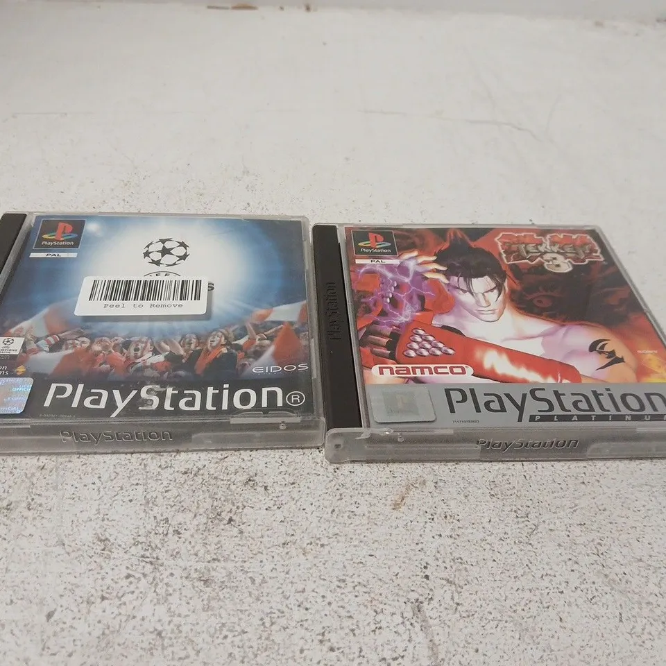 2 X PLAYSTATION 1 GAMES – CHAMPIONS LEAGUE AND TEKKEN 3