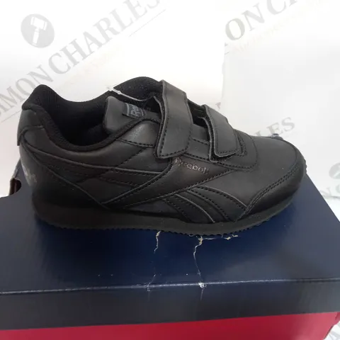 BOXED PAIR OF KIDS REEBOK ROY IN BLACK SIZE 12.5