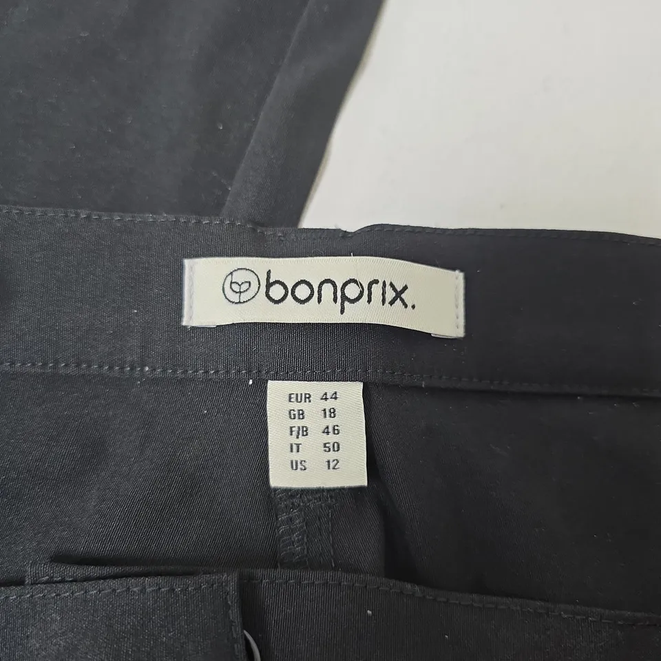 BONPRIX WOMEN'S TROUSERS - UK 18 (EU 44) BLACK