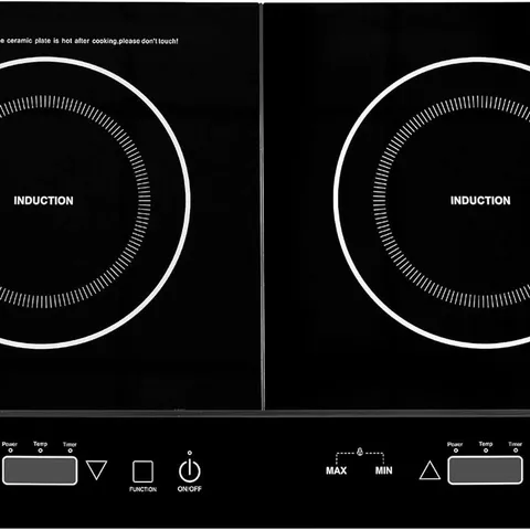 BOXED ABODE AINDH2003 DOUBLE INDUCTION HOT PLATE - BLACK