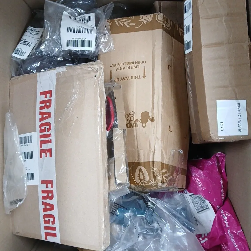 APPROXIMATELY 15 ASSORTED DAMAGED, FAULTY AND/OR EXPIRED HOUSEHOLD PRODUCTS TO INCLUDE SKINCARE PRODUCTS, HOME DECOR, CLOTHING ETC 