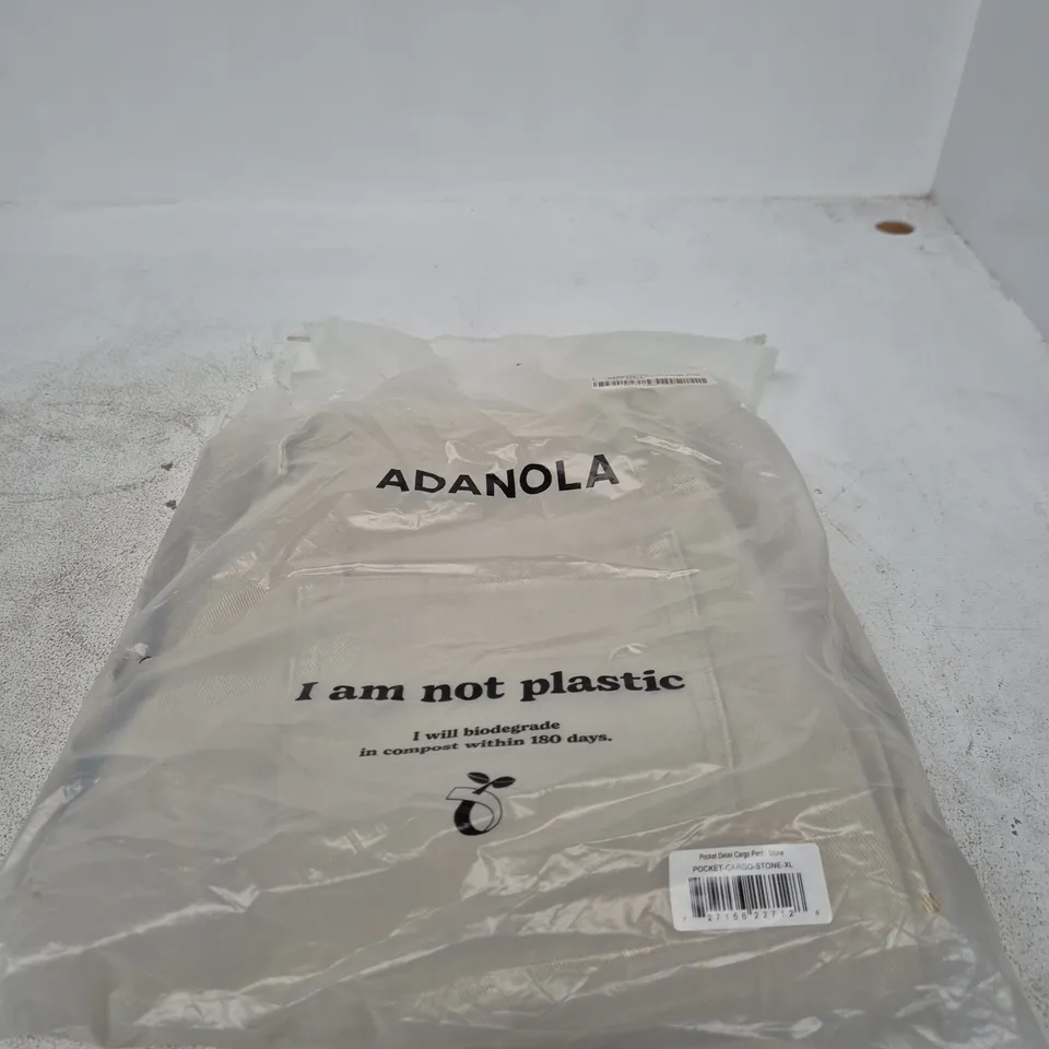 ADANOLA POCKET DETAIL CARGO PANT – STONE – XL