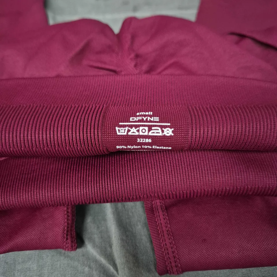 DFYNE WOMEN'S MAGENTA LEGGINGS – SIZE SMALL 