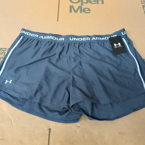 UNDER ARMOUR TECH PLAY UP SHORTS IN BLUE - XL