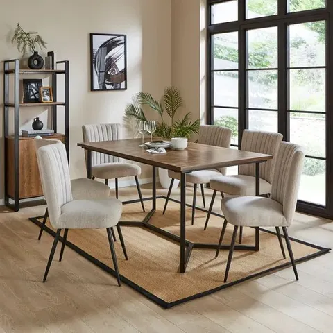 BOXED DUNELM BRAYDEN RECTANGULAR TABLE - 75×120×80CM - DARK WOOD PARQUET EFFECT
