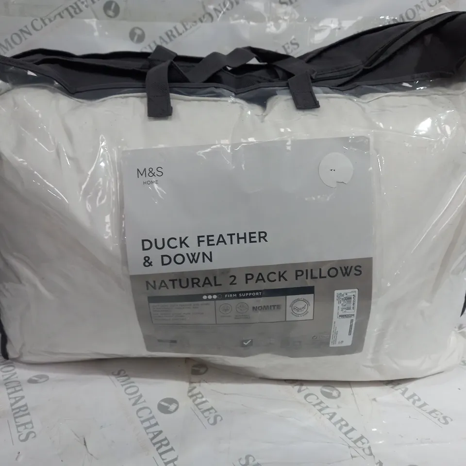 M&S DUCK FEATHER & DOWN 2 PACK PILLOWS
