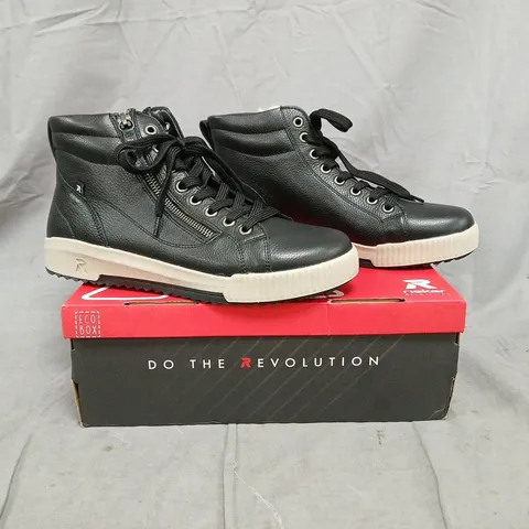 RIEKER SIDE ZIP TRAINER BOOT IN BLACK SIZE 6
