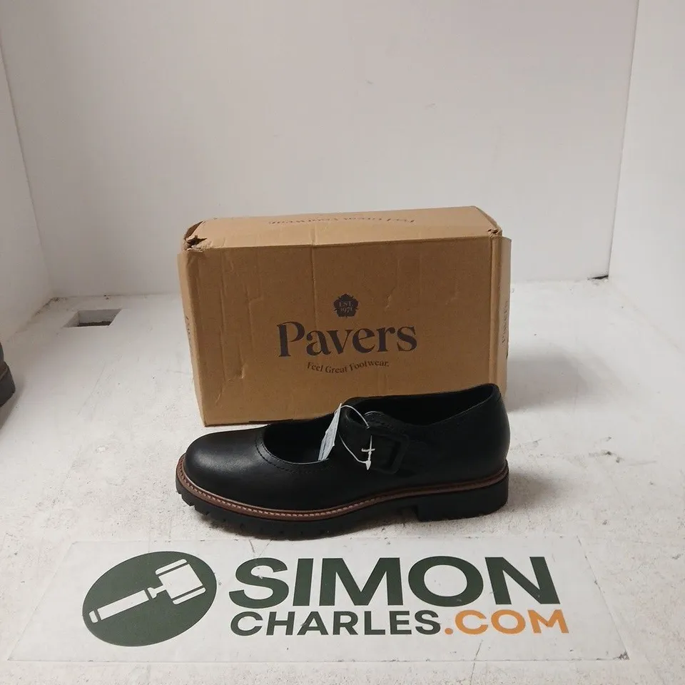 PAVERS BLACK LEATHER SHOES – UK 8 (EU 41) – BOXED