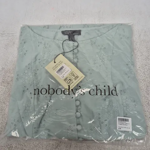 BAGGED NOBODY'S CHILD CLAUDIA MINI DRESS – UK 10 (EU 38) – LIGHT GREEN/BLUE