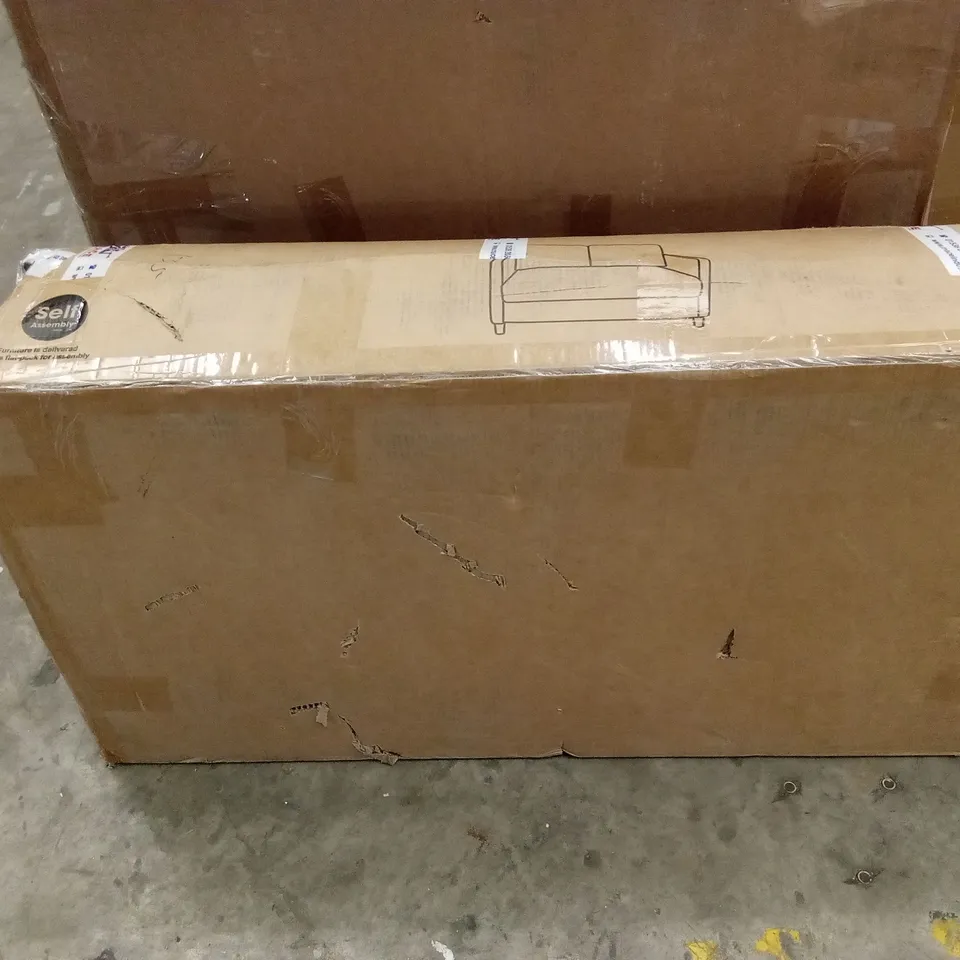 BOXED 2 SEATER SOFA - DARK GREY (1 BOX)