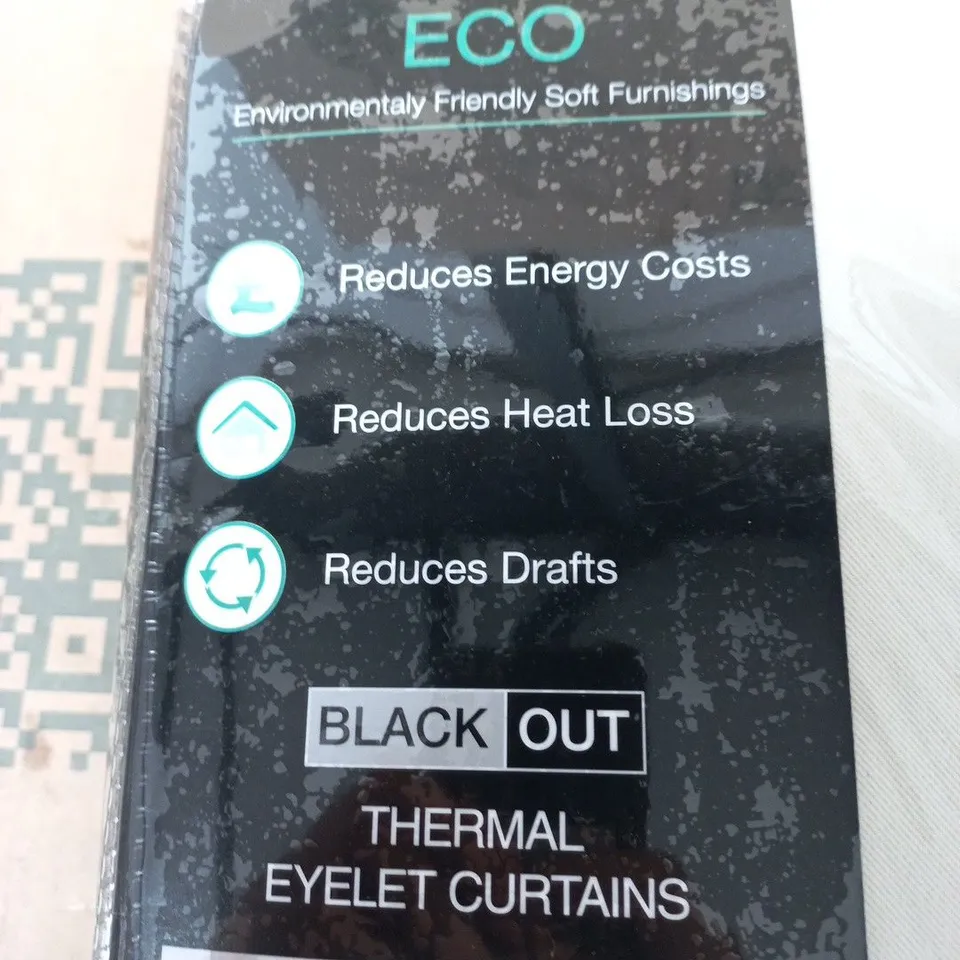 ECO THERMAL EYELET CURTAINS – ONE PAIR, 229 X 229 CM (90IN X 90IN) – BLACKOUT