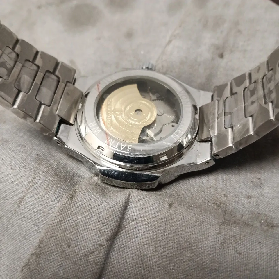 VONLANTHEN PART SKELETON BLUE BRACELET STRAP WRISTWATCH