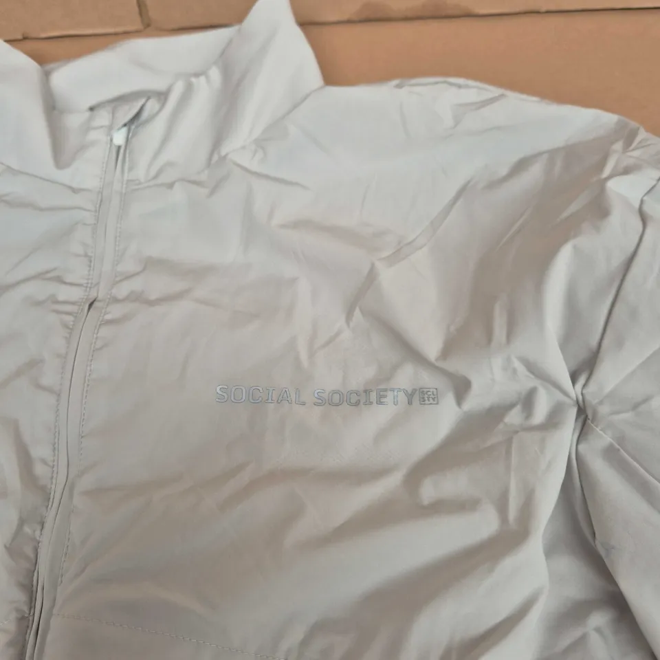 SOCIAL SOCIETY JACKET – GREY WINDBREAKER, SIZE L