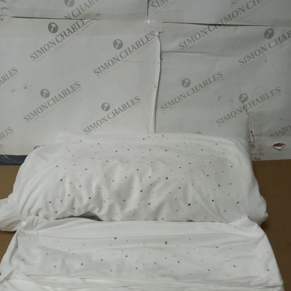 JM BY JULIEN MACDONALD VELVET GLITTER STRIPE DUVET COVER 3PC SET DOUBLE