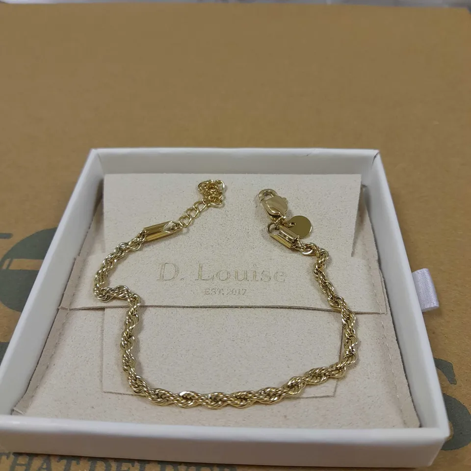 BOXED D. LOUISE TWISTED ROPE GOLD EFFECT BRACELET 