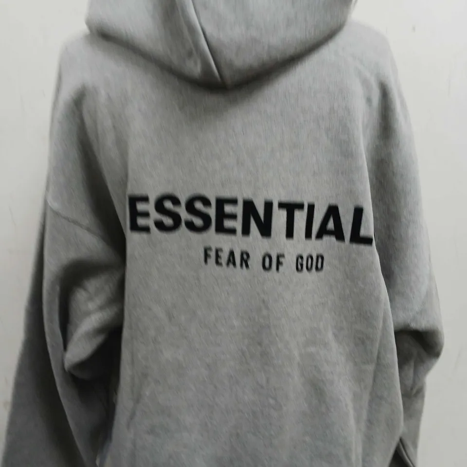 ESSESNTIALS DARK OATMEAL OVERSIZED JUMPER - SIZE MEDIUM