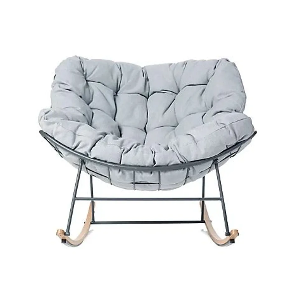BOXED MY GARDEN STORIES OSLO PADDED LARGE ROCKING CHAIR, GRAPHITE GREY - COLLECTION ONLY