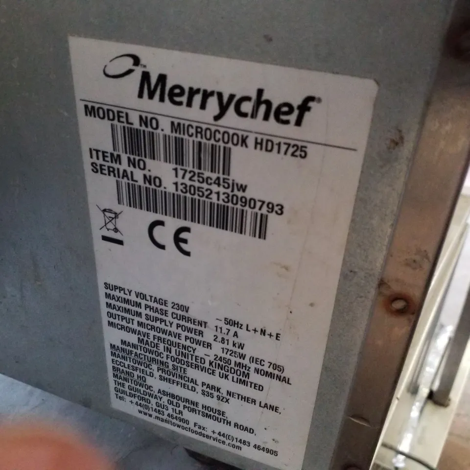 MERRYCHEF MICROCOOK HD1725 MICROWAVE OVEN 