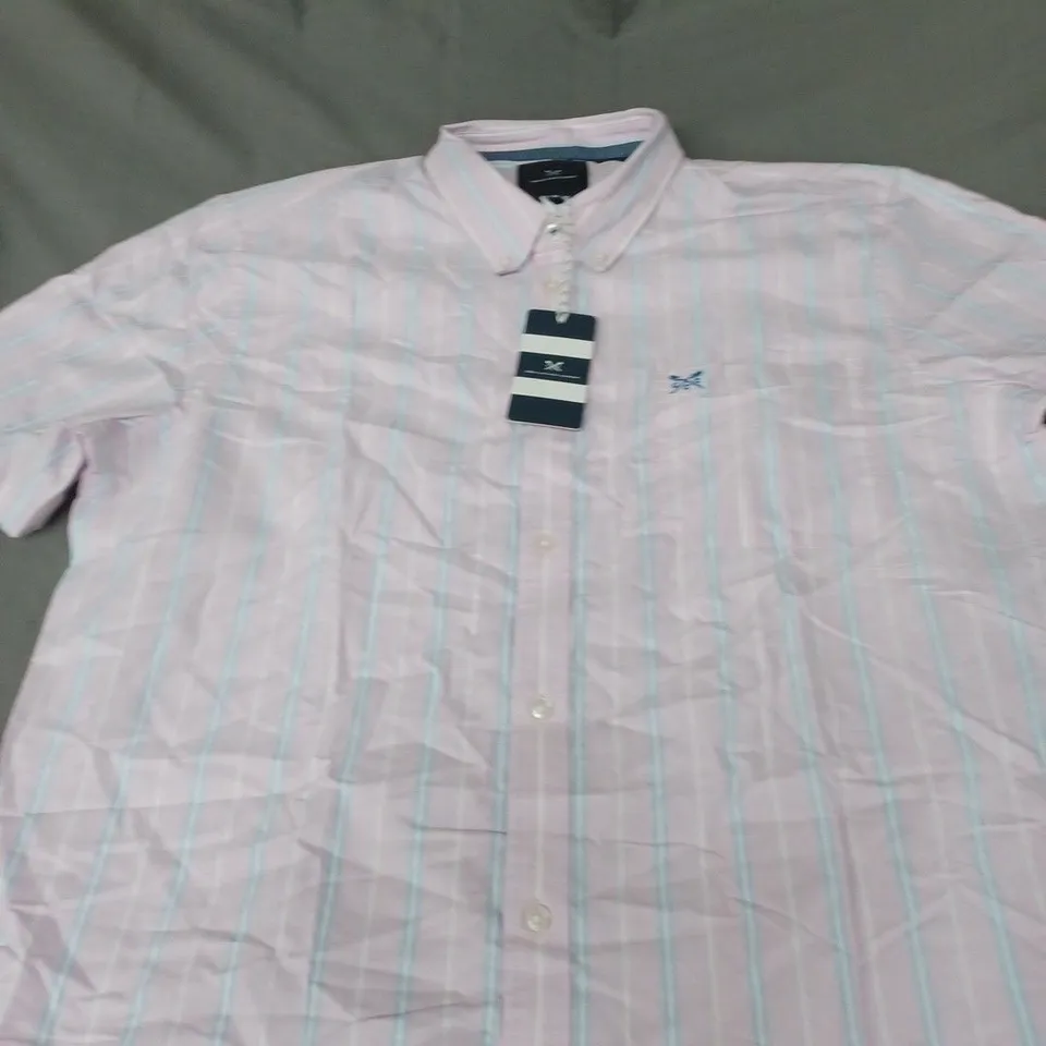 CREW CLOTHING COMPANY OXFORD STRIPE SHIRT SIZE XL